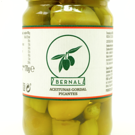 Gordal Oliven Picantes (med chili) 300gr - Hvit flaske